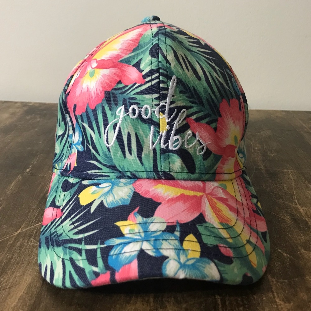 Friday apparel Good Vibes hat Hawaiian navy floral